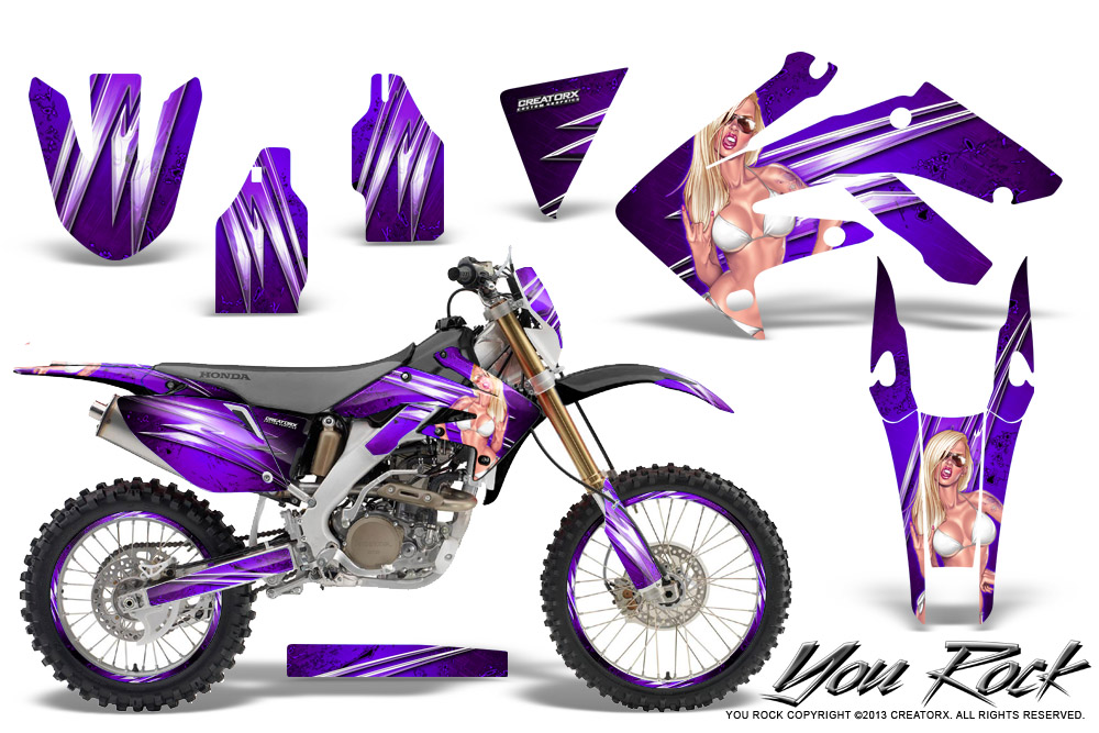 Honda CRF 250X 04-12 Graphics Kit You Rock Purple NP Rims